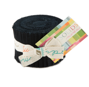 Moda Fabrics - Bella Solids Black Junior Jelly Roll