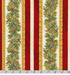 Winter's Grandeur 8 - Holiday Gold Metallic Pine Branch Stripes by Robert Kaufman