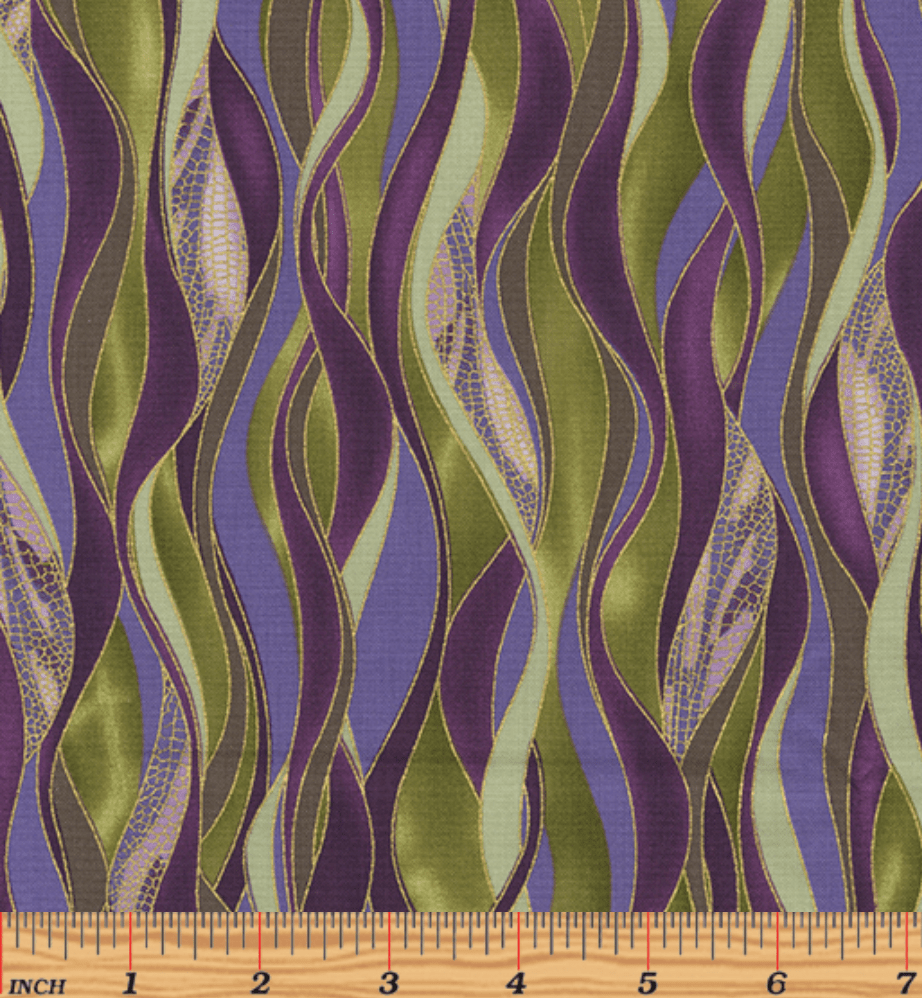 Dance of the Dragonfly-Dancing Waves Olive by Kanvas Studio/Benartex 8503M-49