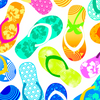 Tropical Breeze - Tropical Flip Flops - Benartex