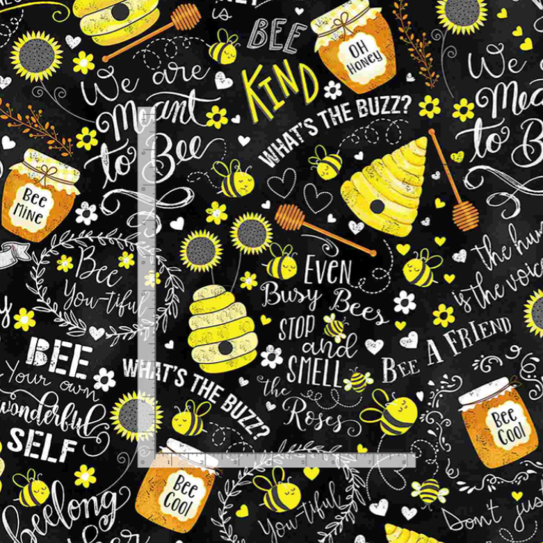 What's the Buzz? Busy Bees Chalk Words by Timeless Treasures