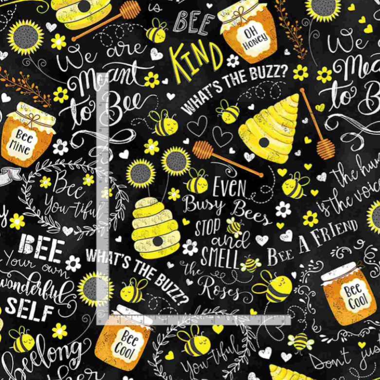 What's the Buzz? Busy Bees Chalk Words by Timeless Treasures