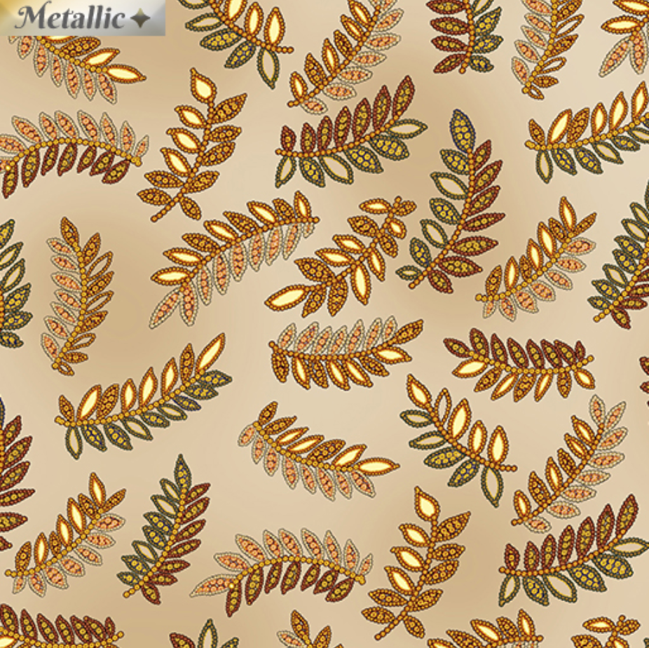 Radiance - Radiant Ferns Beige by Kanvas Studio for Benartex 9745M-70