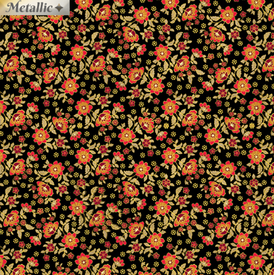 Radiance - Radiant Mini Blossoms Black by Kanvas Studio for Benartex 9746M-12