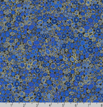 Robert Kaufman Gustav Klimt Sapphire Gold Metallic fabric