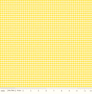 Riley Blake 1/8 Inch Small Gingham Check Yellow - Designer Fabrics 