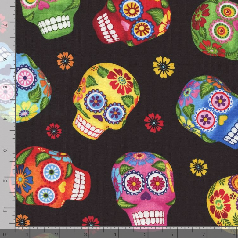 Sugar Skulls - Skulls by Timeless Treasures | Novelty Fabrics