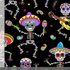 Sugar Skulls - Dancing Day of the Dead by Timeless Treasures 