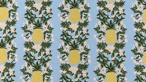 Primavera Pineapple Stripe Periwinkle Metallic Fabric by Cotton + Steel