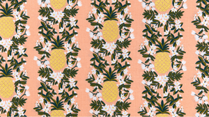 Primavera Pineapple Stripe Peach Metallic Fabric by Cotton + Steel