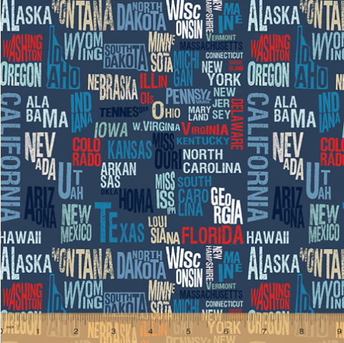 Across The USA States by Whistler Studios for Windham Fabrics 52206-2