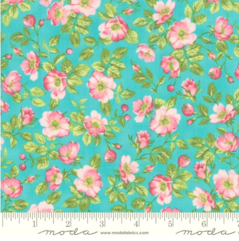 Sakura Park Cherry Branches Turquoise 33481 16 by Moda Fabrics