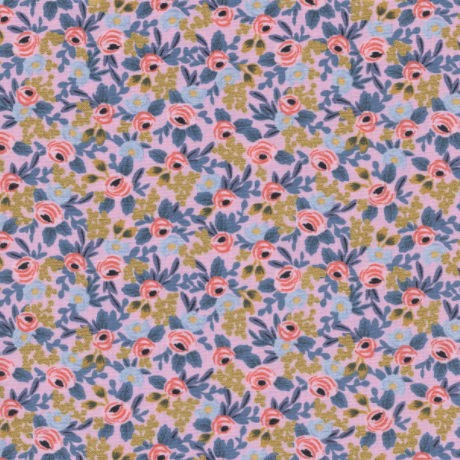 Cotton + Steel Menagerie Rosa Violet Metallic Fabric by Rifle Paper Co. AB8004-004