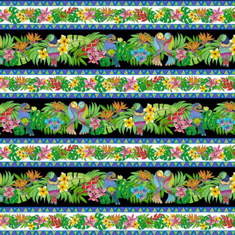 Tropical Flair - Repeating Stripe Multi by Hello Angel for Wilmington Prints