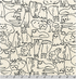 Sevenberry Cotton Flax Prints Cats on Natural