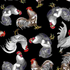 French Country - French Chickens on Black by Timeless Treasures