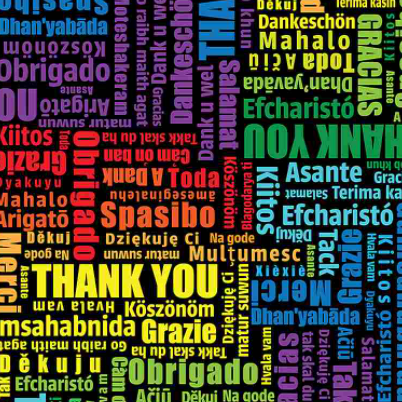 Everyday Heroes - Thank You Words Multilingual by Timeless Treasures