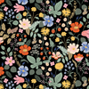 Strawberry Fields - Floral Black Fabric by Cotton + Steel | RP400-BK1