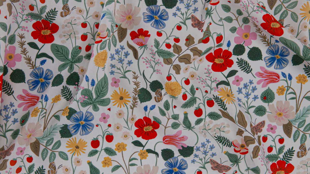 Strawberry Fields - Floral Ivory Fabric by Cotton + Steel | RP400-IV4