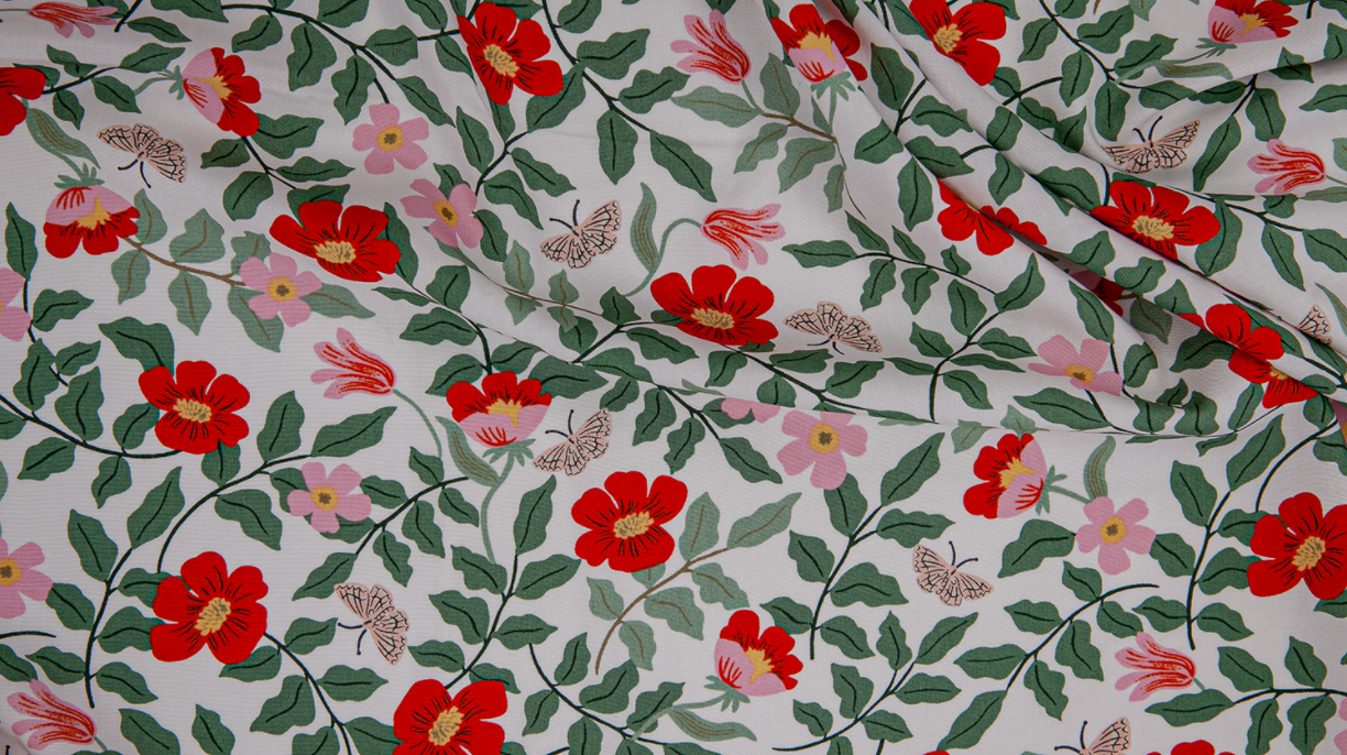 Strawberry Fields - Primrose Ivory Rayon Fabric by Cotton + Steel | RP402-IV5R