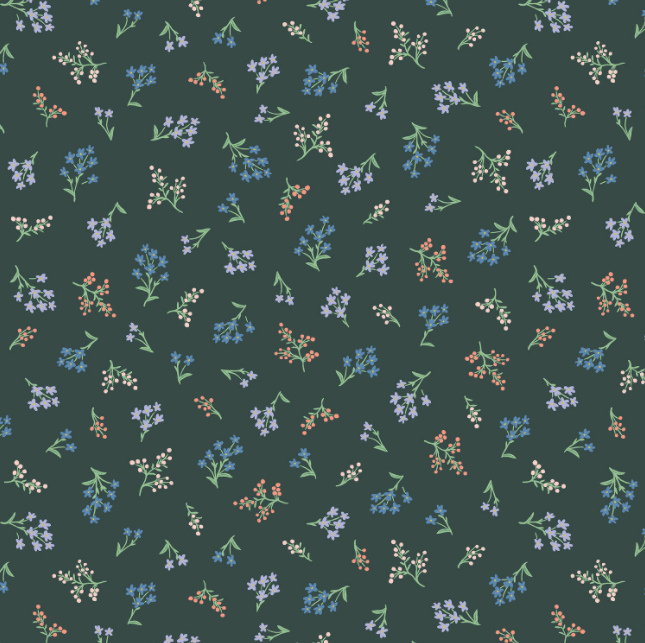 Strawberry Fields - Petite Fleurs Hunter Fabric by Cotton + Steel | RP403-HU2