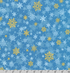 Winter's Grandeur 8 - Gold Metallic Snowflakes on Blue by Robert Kaufman