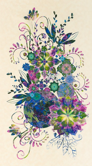 Venice - Florals Jewel Panel by Robert Kaufman | AQSD-19717-201 JEWEL