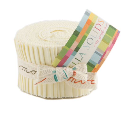 Moda Fabrics - Bella Solids Snow Junior Jelly Roll 9900JJR 11