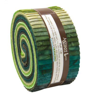 Robert Kaufman Artisan Batiks Prisma Dyes Rainforest Colorstory Roll Up/Jelly Roll