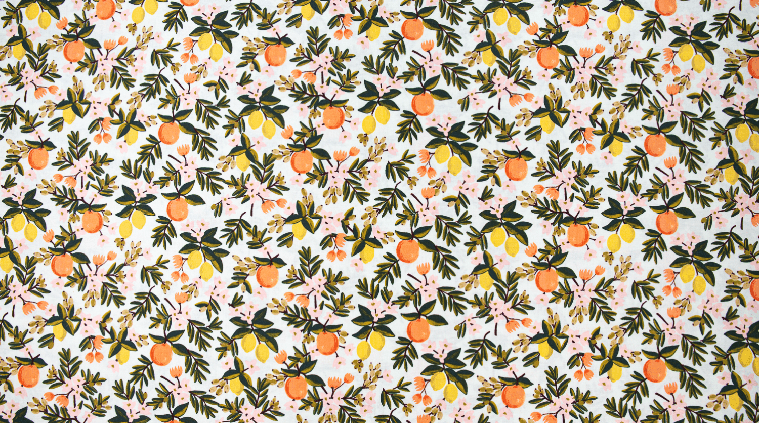 Primavera - Citrus Floral Mint Yardage