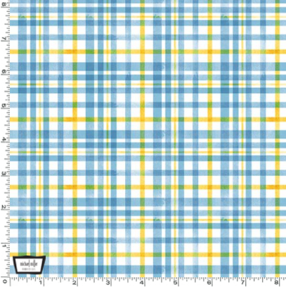 Queen Bee - Beehive Plaid Blue by Diane Kappa for Michael Miller Fabrics