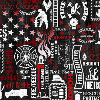 Fire & Rescue - Firefighter Words by Timeless Treasures 