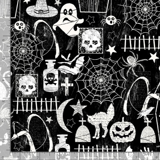 Vampire Glow - Halloween Glow Motifs by Timeless Treasures