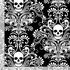 Glow in the Dark Skull Damask Negative by Timeless Treasures