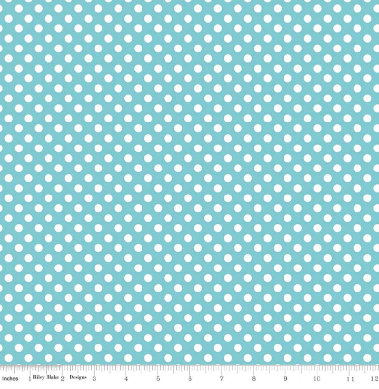 KNIT Small Dots Aqua Fabric by Riley Blake