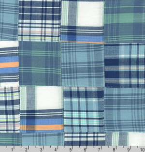 Yarn Dyed Nantucket Patchwork Blue Madras Plaid