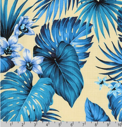 Sevenberry Island Paradise Barkcloth SB-4145D3-1 WHITE by Robert Kaufman