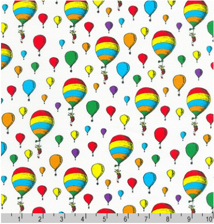 A Little Dr Seuss Hot Air Balloons on White