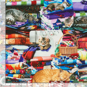 Cats on Quilts Digital Print Timeless Treasures