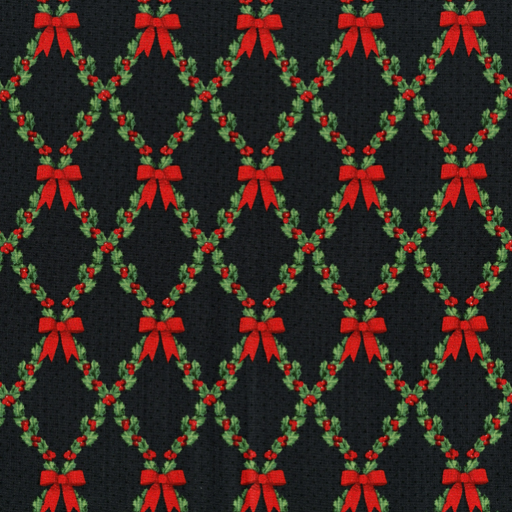 Let it Sparkle - Bows and Holly Radiant Black