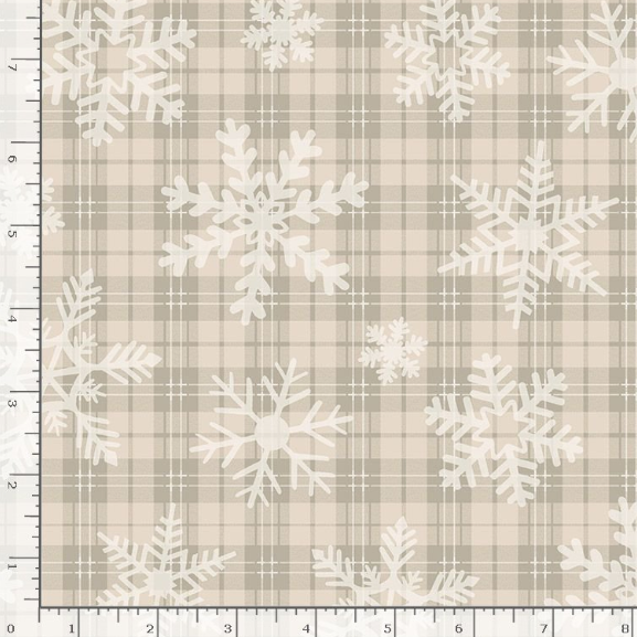 Let it Snow - Snowflakes On Plaid Natural