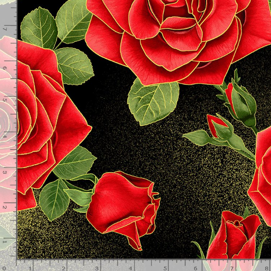 Gilded Rose - Red Metallic Roses Large