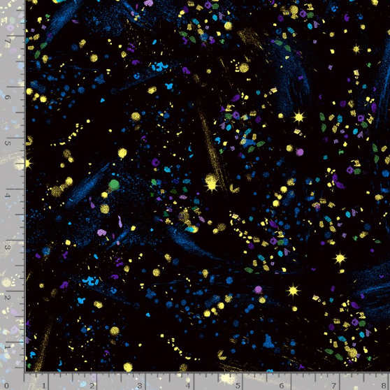 Utopia - Small Metallic Paint Splatters Black