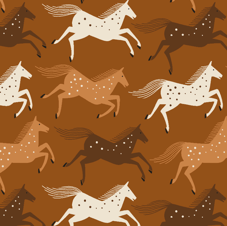 Wild Horses - Delightful Golden Canvas Fabric