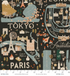 Bon Voyage - City Guide Black Canvas Fabric