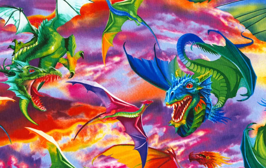 Timeless Treasures - Novelty - Dragons