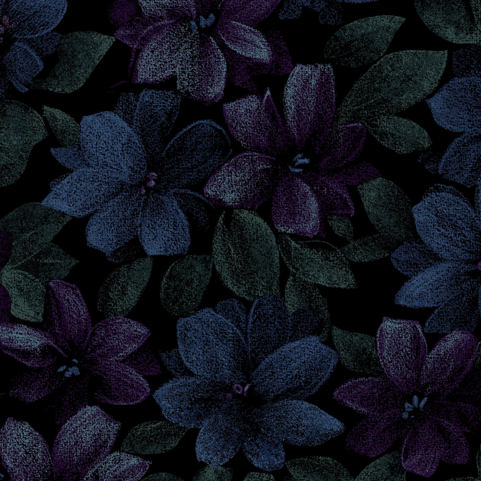 RJR - Midnight Garden Packed Floral Blue