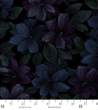 RJR - Midnight Garden Packed Floral Blue