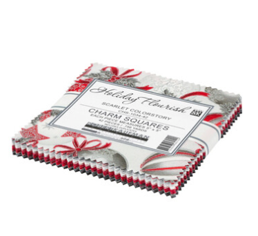 Holiday Flourish 15 Scarlet Colorstory Charm Pack