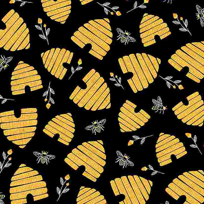 Happy Critters - Bee Hives and Bees Fabric